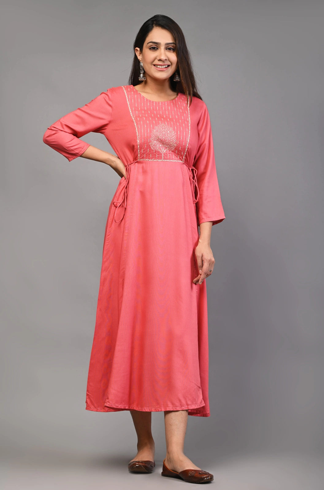 PUKHYA ZARI EMBRIODERY ANARKALI KURTA RAYON