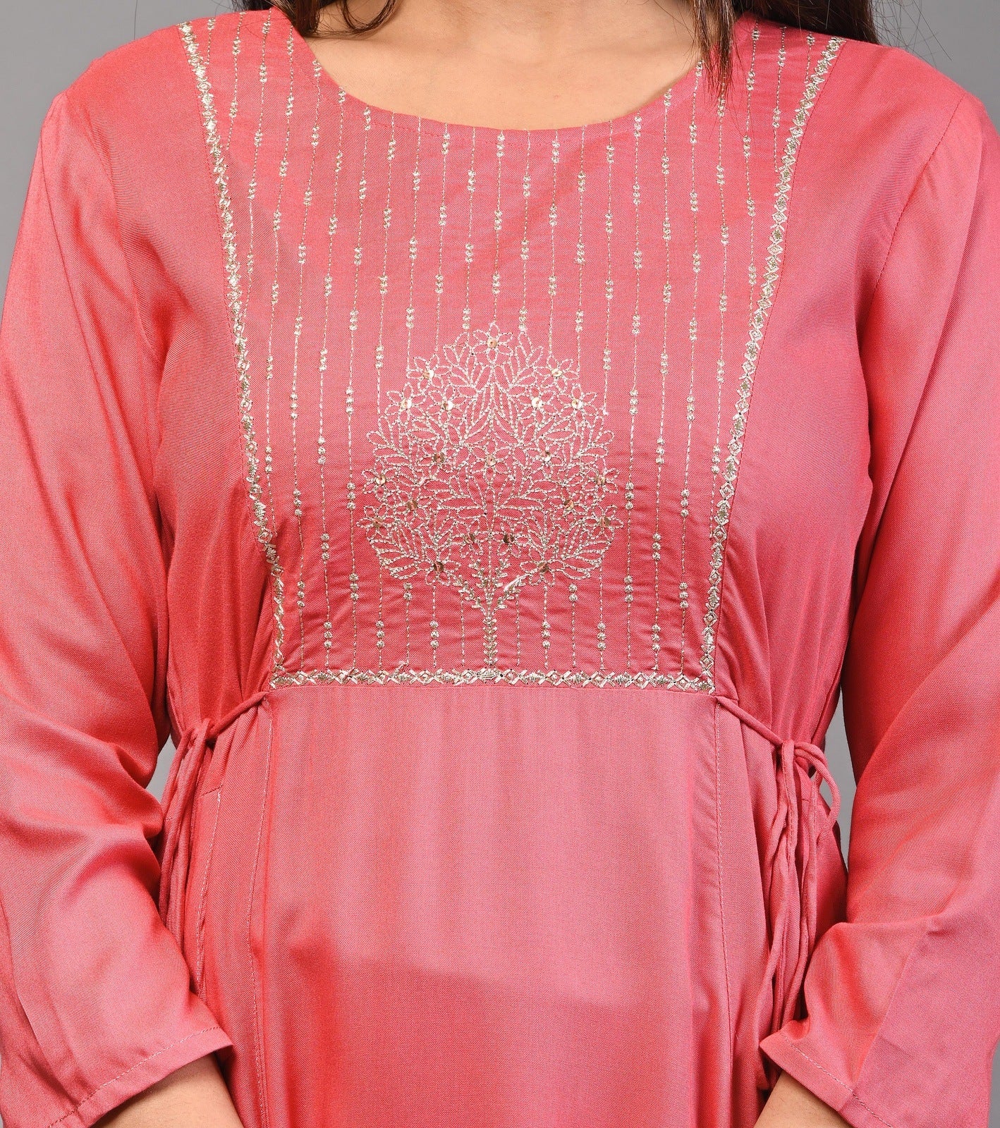 PUKHYA ZARI EMBRIODERY ANARKALI KURTA RAYON