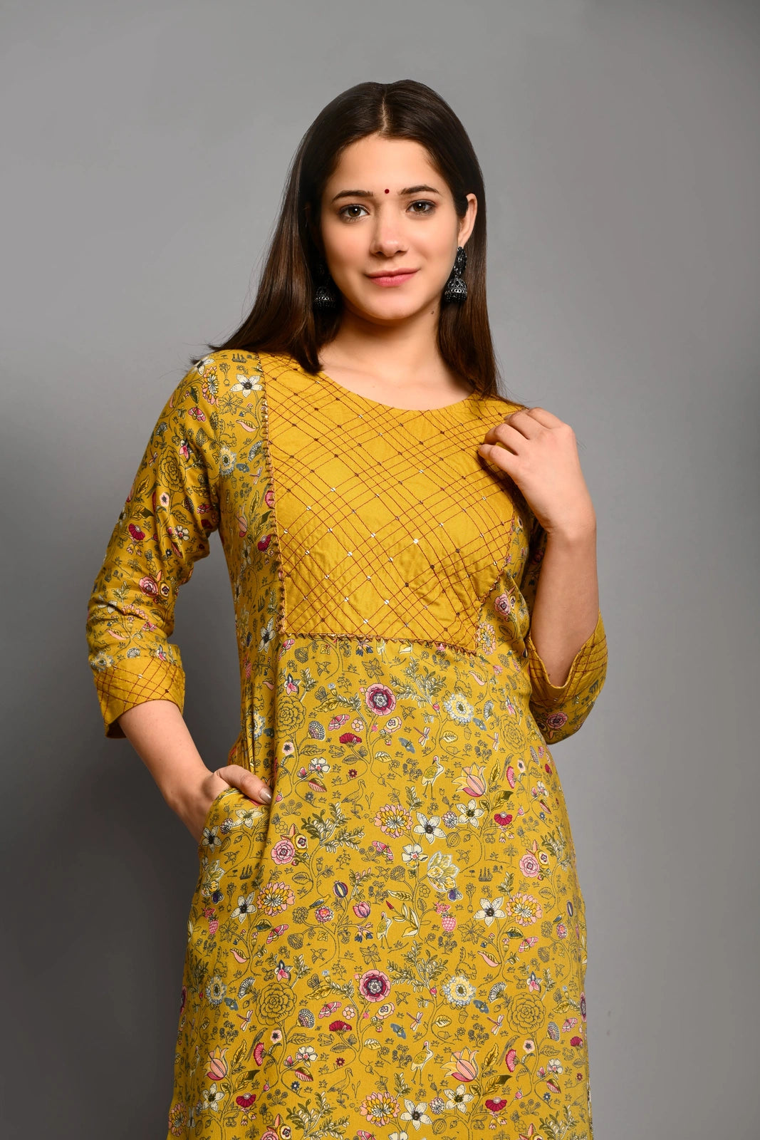 PUKHYA WOMEN'S STRAIGHT KURTA WITH SHARARA RAYON